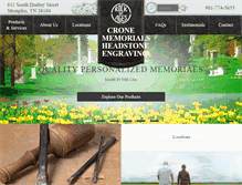 Tablet Screenshot of cronememorials.com